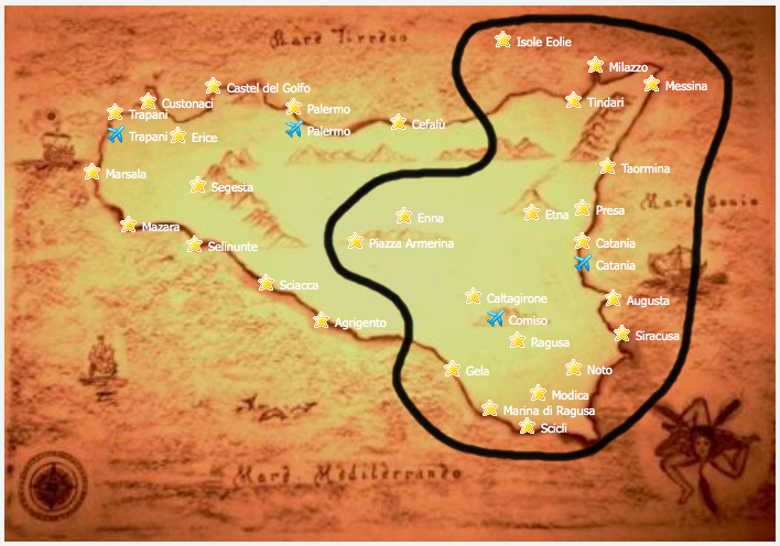 Eastern Sicily Map Eastern Sicily Map